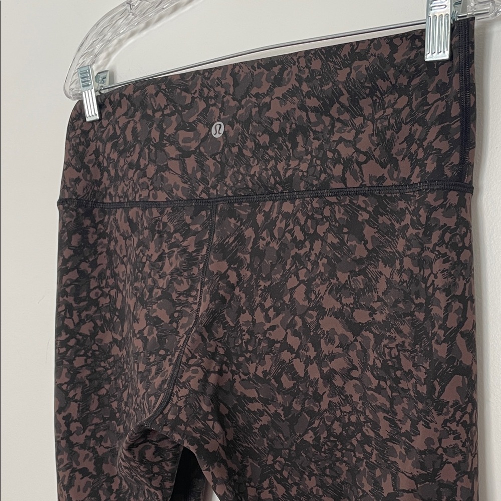 lululemon athletica Black with Brown Print High-Rise Leggings size 12